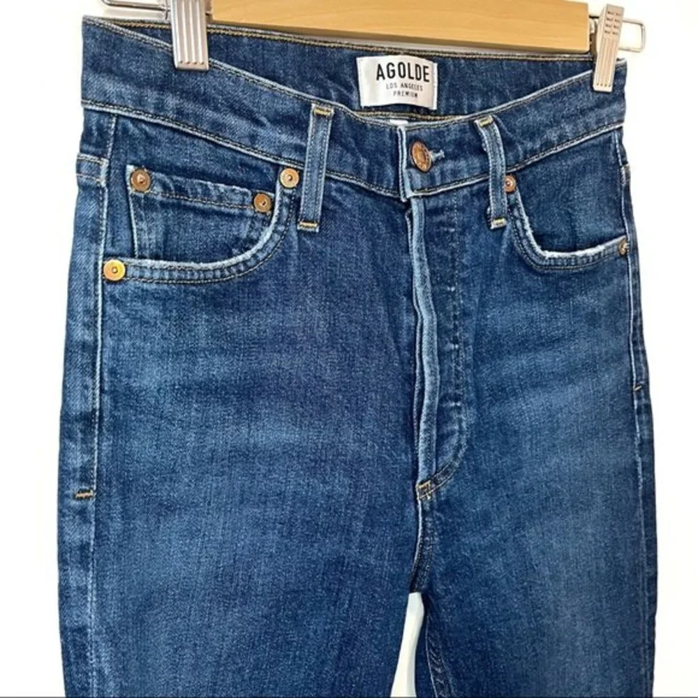 AGOLDE Nico High Rise Slim Fit Jeans in Vox Wash Blue Size 25
